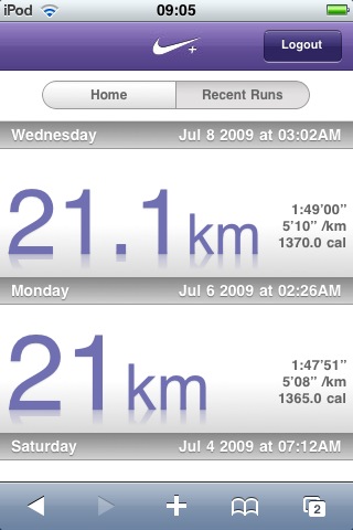Nike Running Mobile - Recent Runs Quadra94 Nike Running Mobile - Recent Runs Quadra94