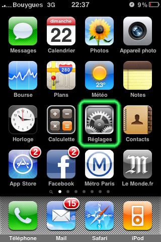 iPhone Réglages