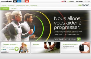 Page d'accueil du site miCoach